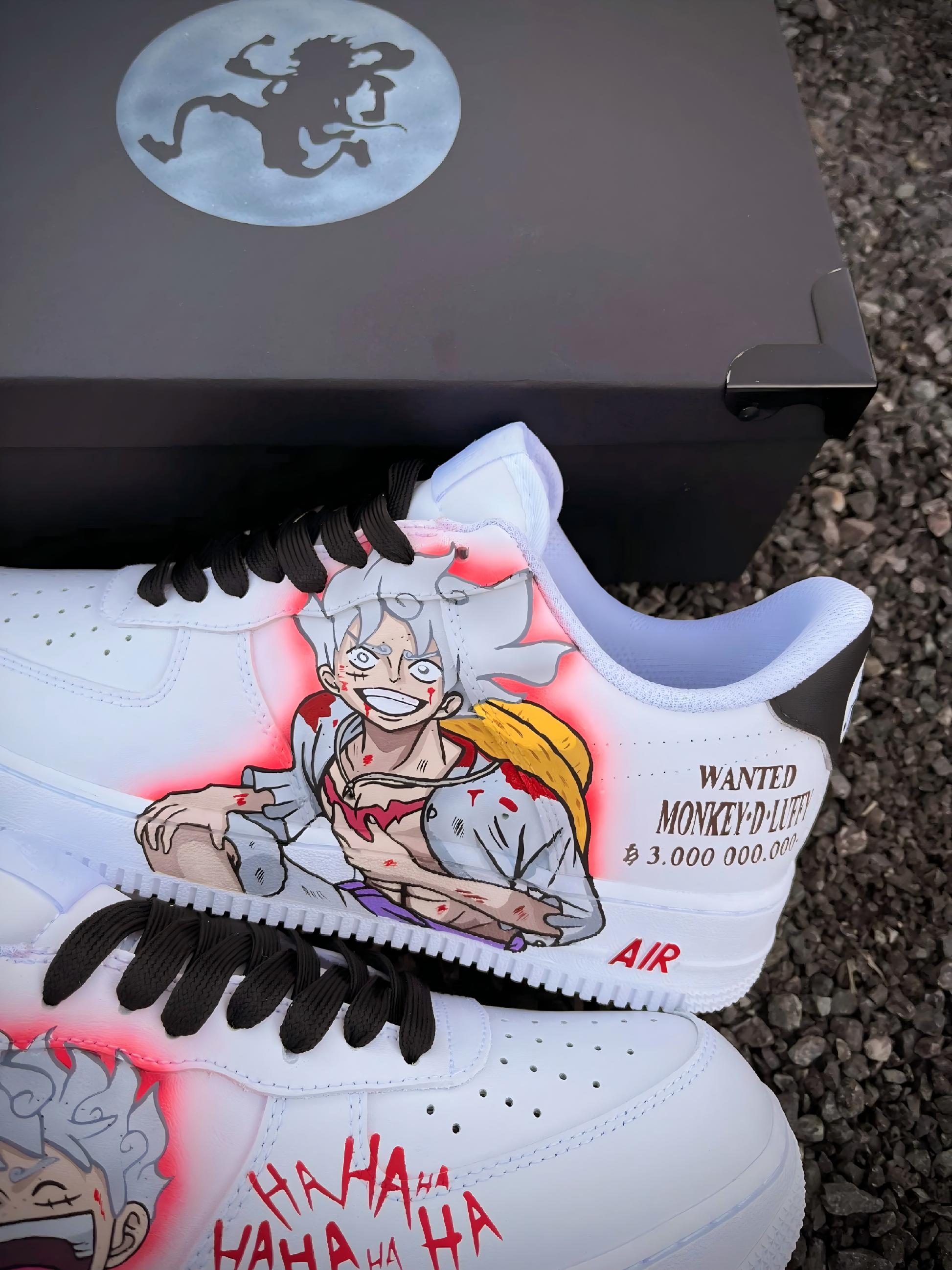 One piece luffy Gear 5 Custom Titans Style Shoes Hand Painted AIR FORCE 1  Shoes