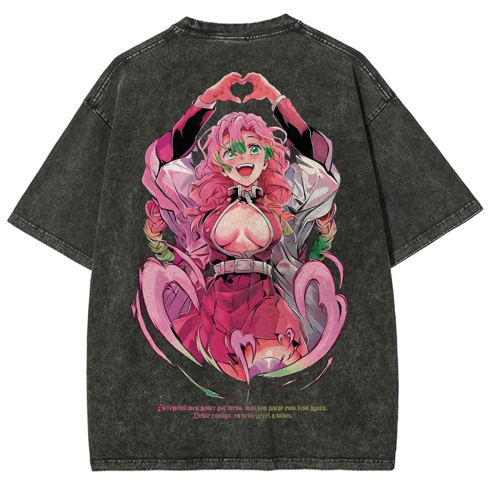 Demon Slayer Mitsuri Kanroji Unisex Fit Washed T-Shirt 2504004048