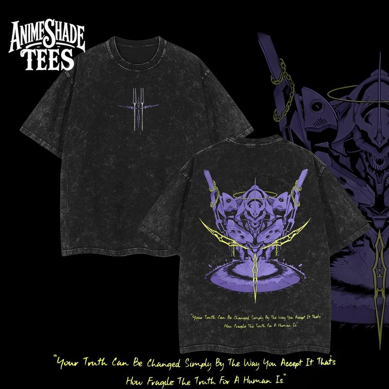 Neon Genesis Evangelion Tee-Vintage Washed Anime T-Shirt