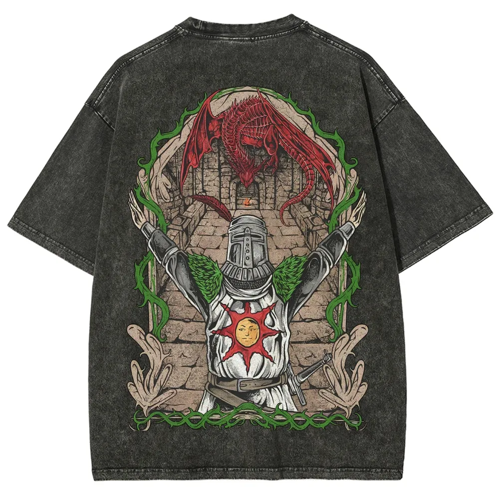 Dark Souls Unisex Fit Washed T-Shirt 2506018907