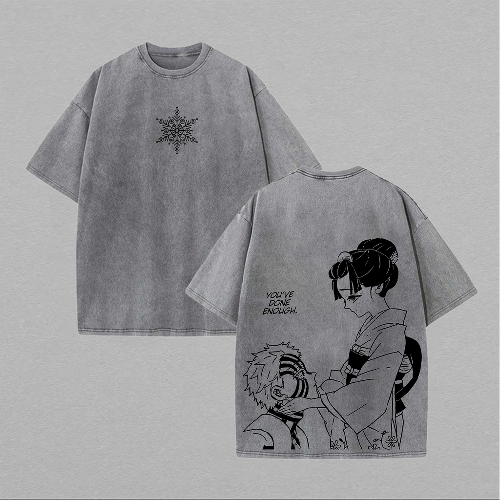 Akaza And Koyuki Printed Unisex Washed T-Shirt