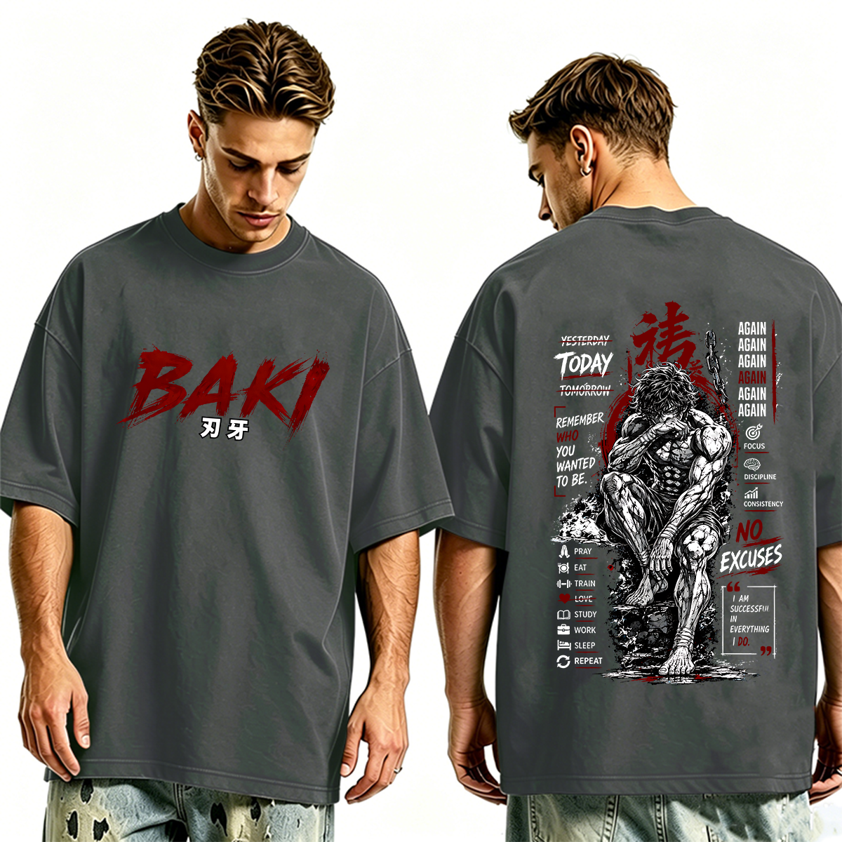 Baki Anime Vintage Oversized T-shirt/Crewneck/Hoodie