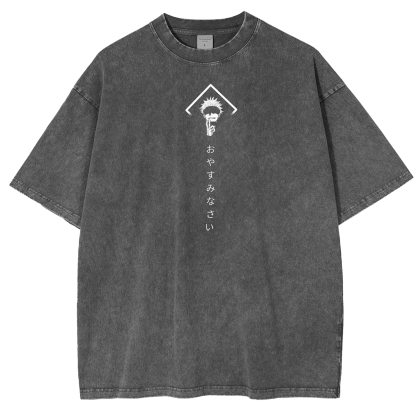 Jujutsu Kaisen Anime Acid Washed Oversize T-shirt