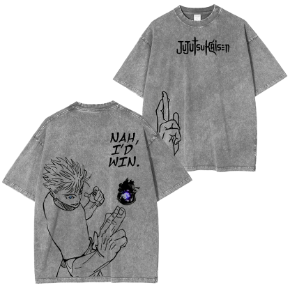 Anime Jujutsu Kaisen Gojo Satoru Graphic Washed T-shirt/Crewnec/Hoodie