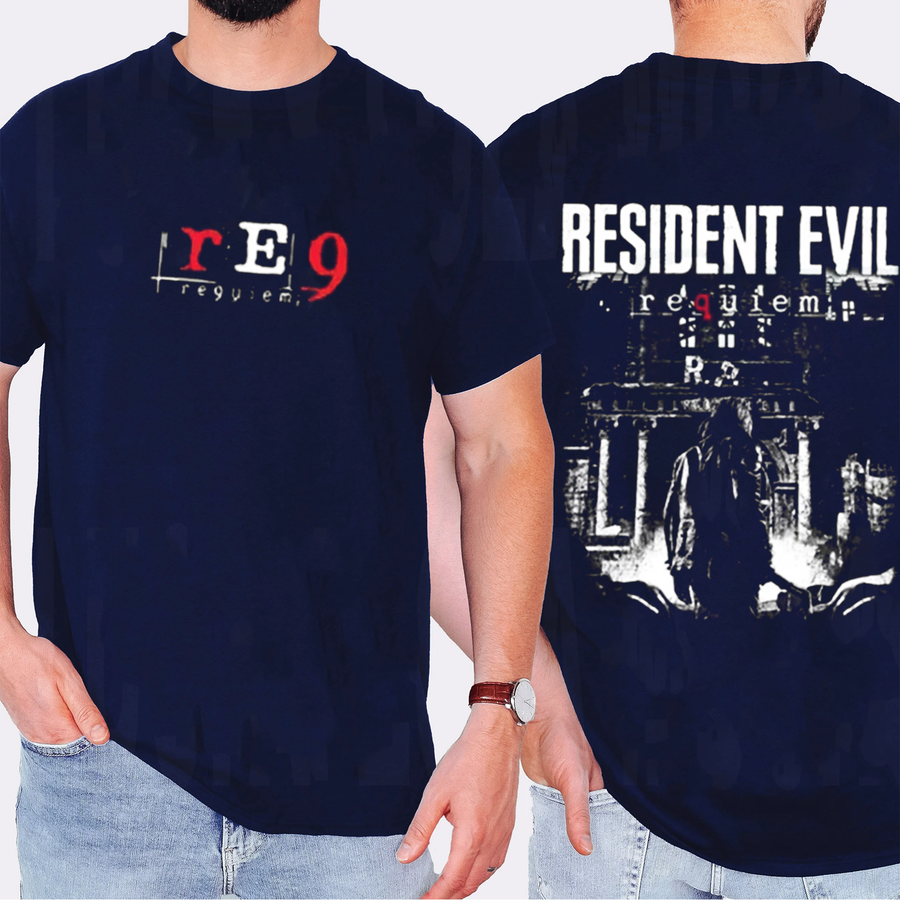 Resident Evil Requiem – Vintage Distressed Leon Kennedy Fan Oversized T-shirt/Crewneck/Hoodie