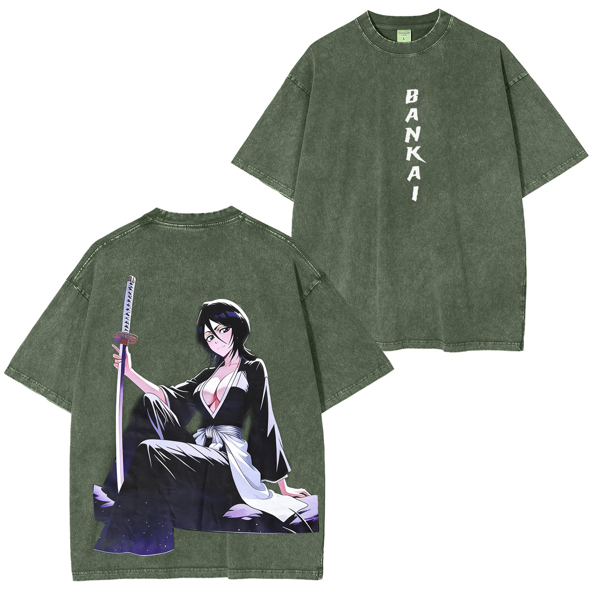 Playera Vintage Lavada Anime Bleach Unisex  Washed T-Shirt/Hoodie/Pullover Sweatshirt