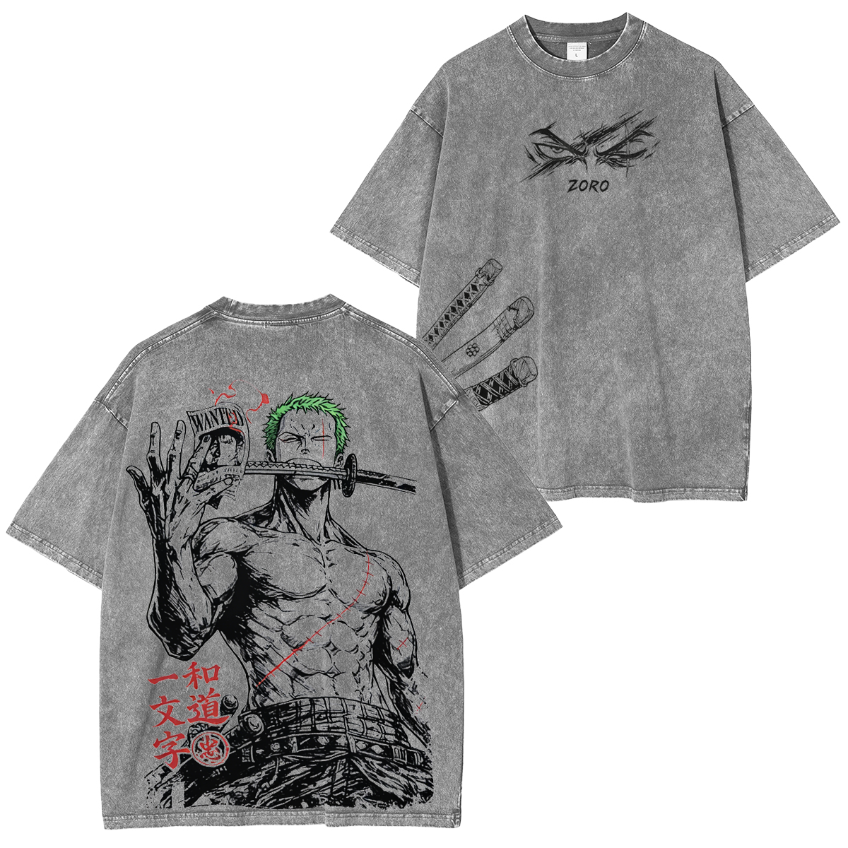 One Piece Roronoa Zoro Vintage Unisex  Washed T-Shirt