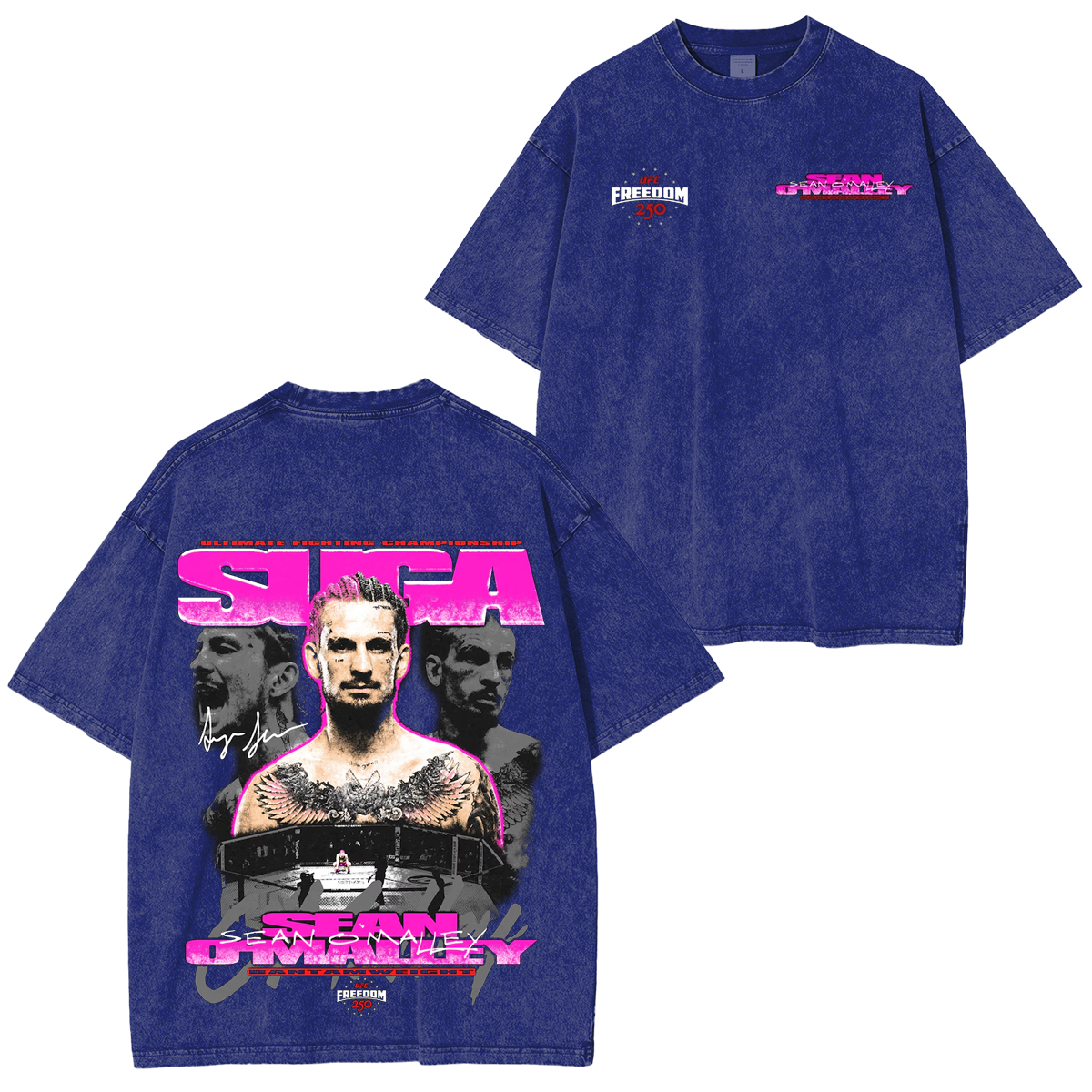 UFC Black Sean O'Malley UFC Freedom 250  Unisex Washed T-Shirt