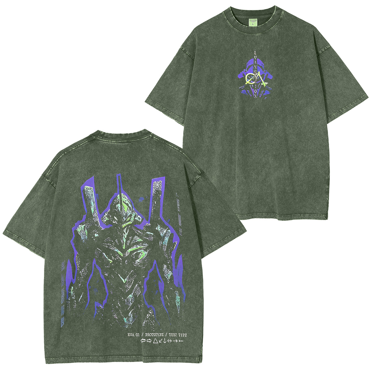 Neon Genesis Evangelion Printed Unisex Washed T-Shirt