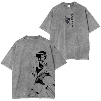 Bleach Anime Double Printed Vintage Washed Tee