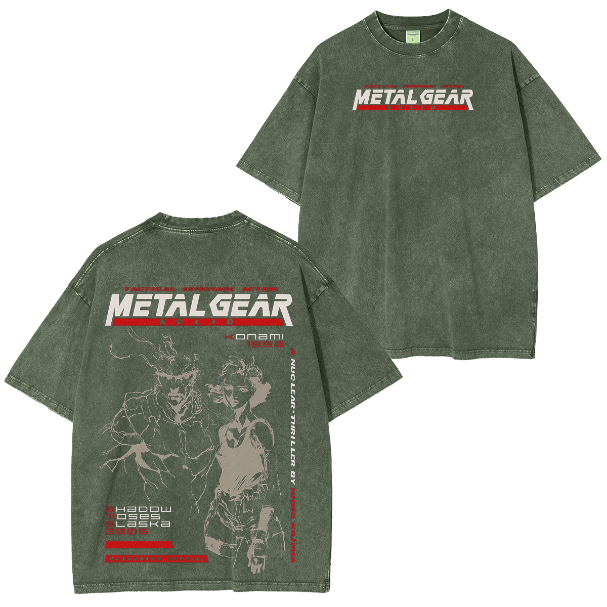 Metal Gear Solid Tactical Espionage Action Vintage Unisex Washed T-Shirt