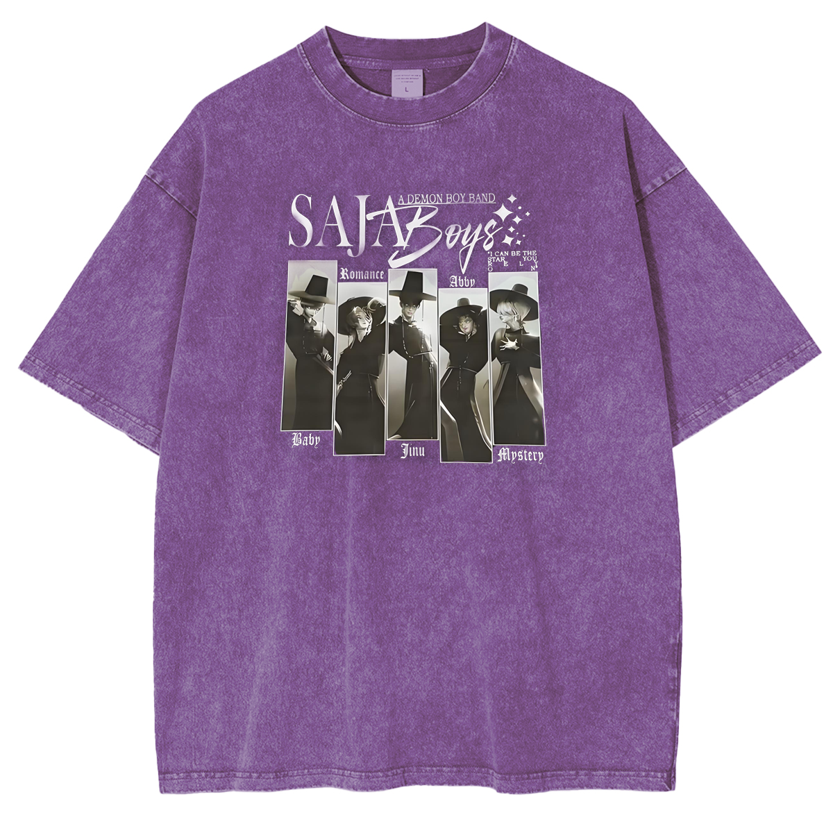 Kpop Demon Hunters Saja Boys Vintage Unisex Washed T-Shirt