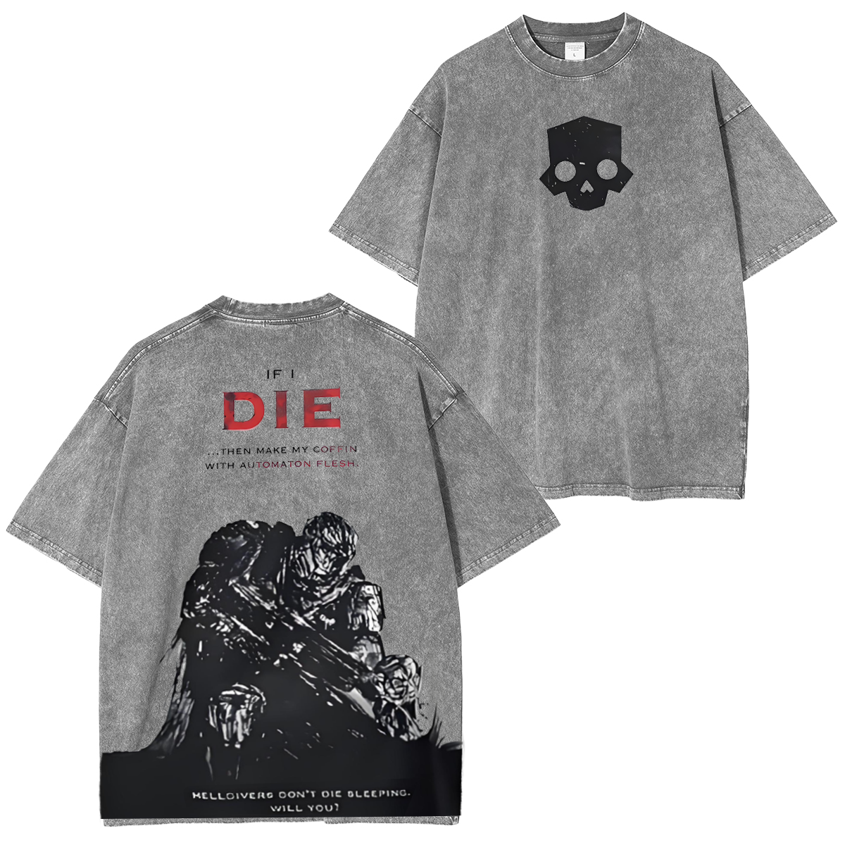 Helldivers Oversized  Washed  Vintage Tee