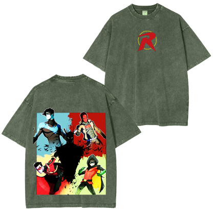 The Justice League Heroes Washed T-Shirt