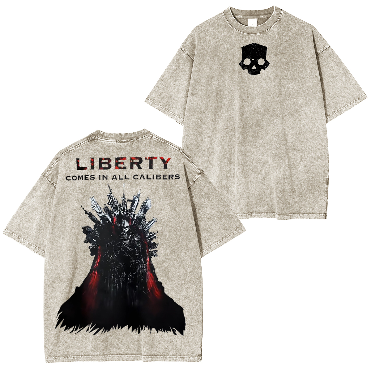 LIBERTY COMES IN ALL CALIBERS Unisex Washed T-Shirt