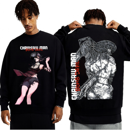 Zere x Denji Chainsaw Man Anime Double Printed Vintage T-shirt/Crewneck/Hoodie