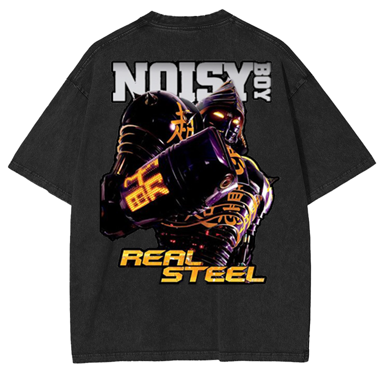 Noisy Boy in Real Steel Movie Black T-Shirt
