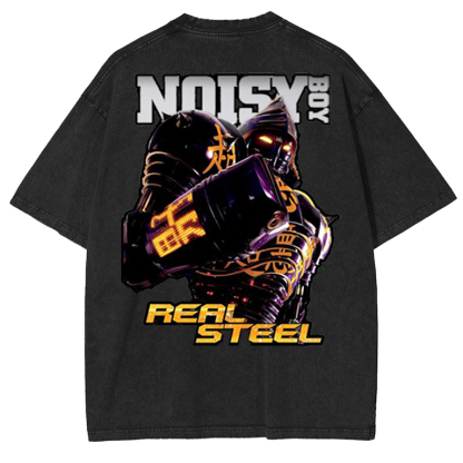 Noisy Boy in Real Steel Movie Black T-Shirt