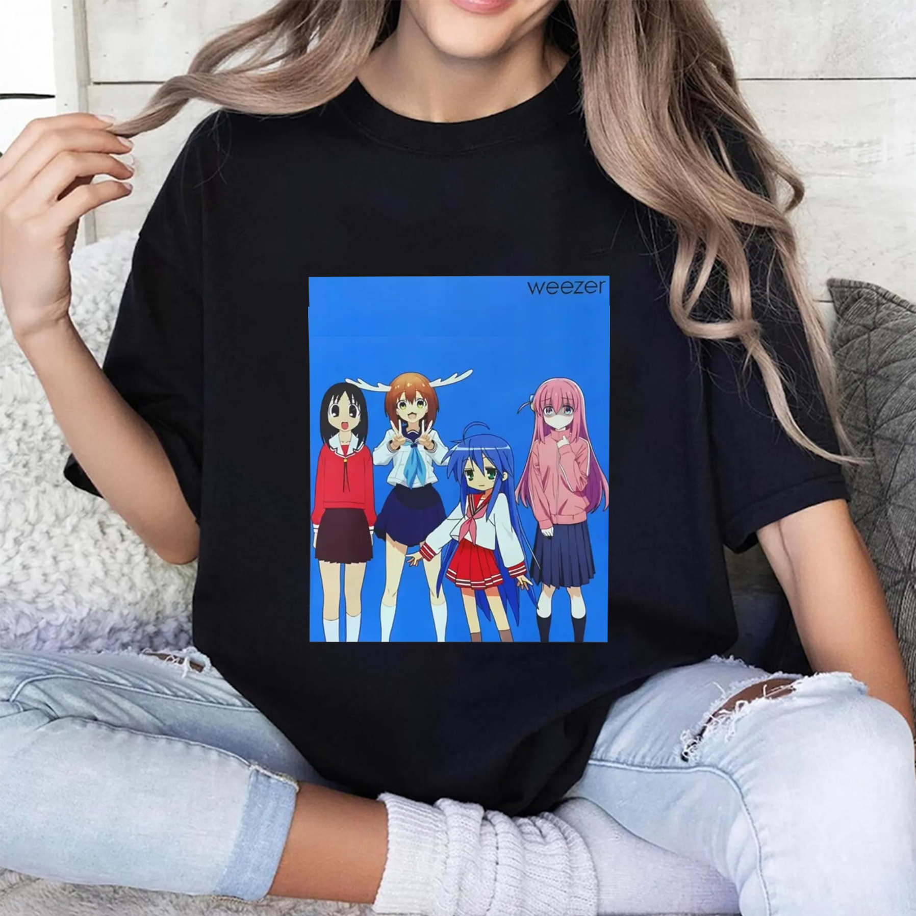 Weezer Nokotan Bocchi Osaka Konata Izumi Unisex Shirt/Crewneck/Hoodie