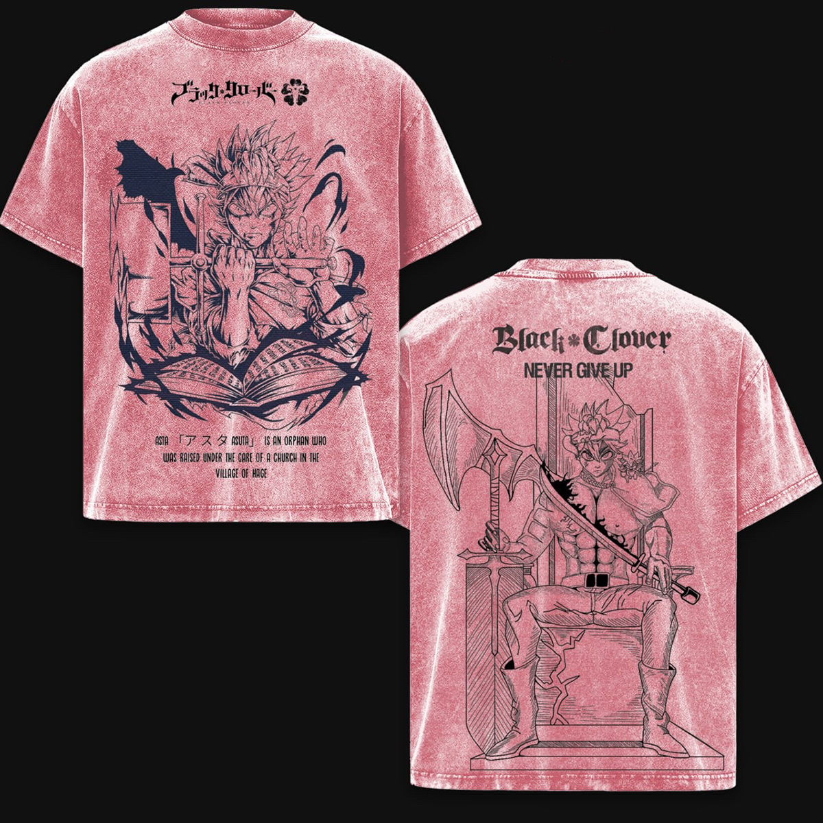 Asta x Black Bulls Black Clover Anime Washed T-shirt/Crewneck/Hoodie