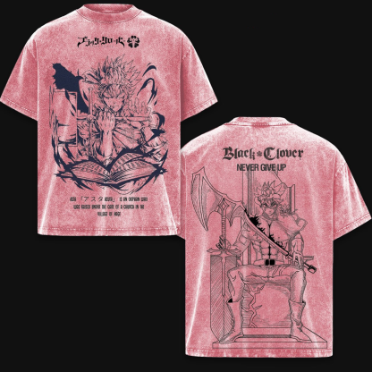Asta x Black Bulls Black Clover Anime Washed T-shirt/Crewneck/Hoodie