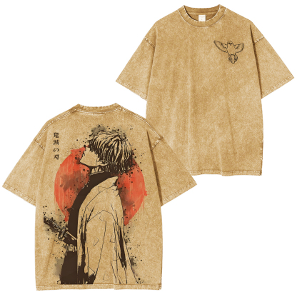 Demon Slayer Kimetsu no Yaiba Anime Washed T-Shirt