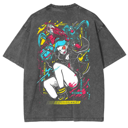 Rebeca Printed Unisex Washed T-Shirt