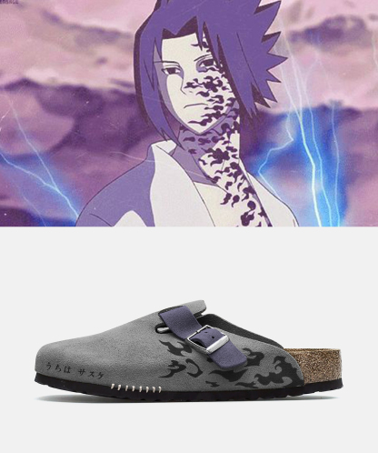 Uchiha Sasuke NARUTO Anime Unisex Boston Soft Footbed Suede Leather