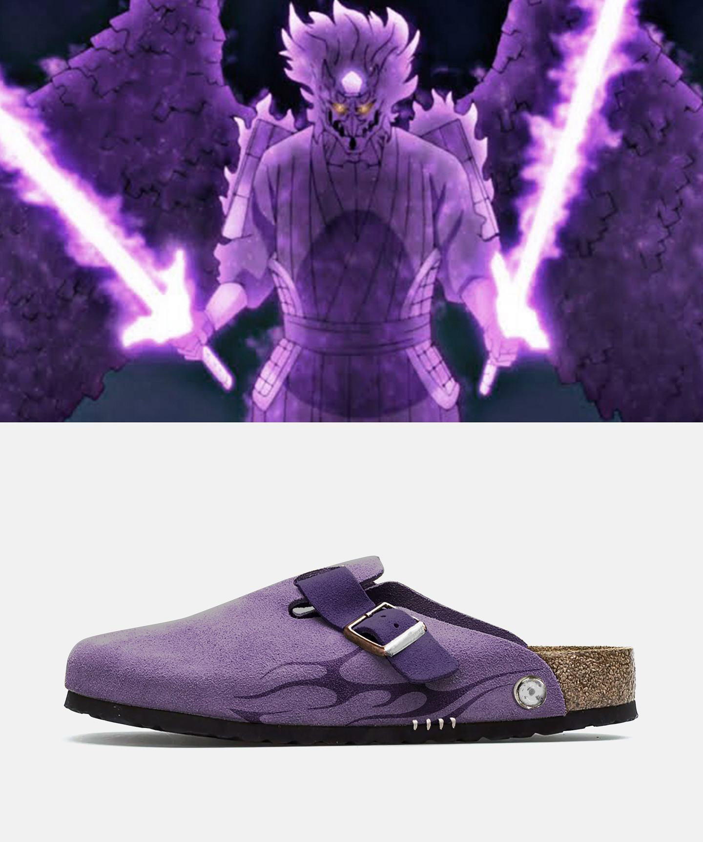 Uchiha Sasuke NARUTO Anime Unisex Boston Soft Footbed Suede Leather