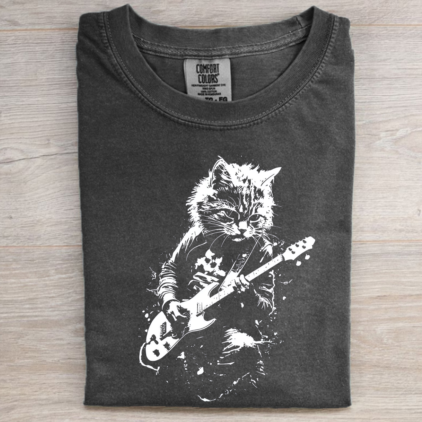 Funny Cat Playing Guitar T-shirt
