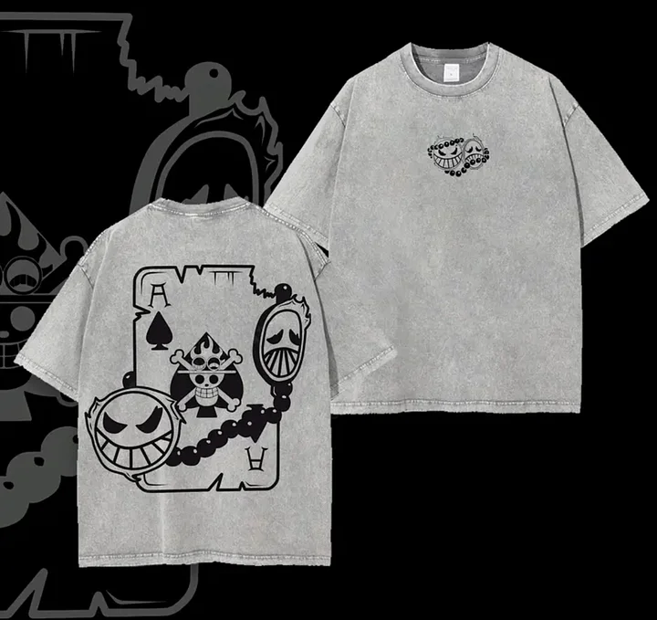 One Piece Ace Printed Unisex Washed T-Shirt