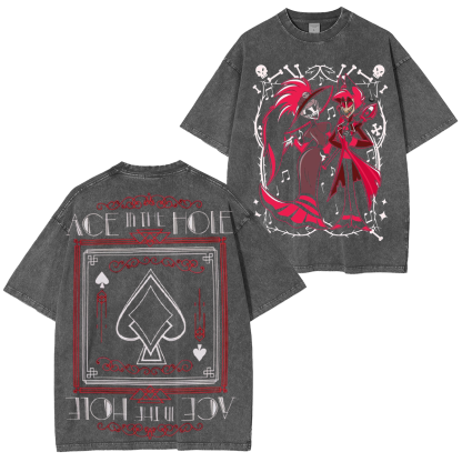Hazbin Hotel Rosie & Alastor Ace Double side Oversized T-shirt/Crewneck/Hoodie