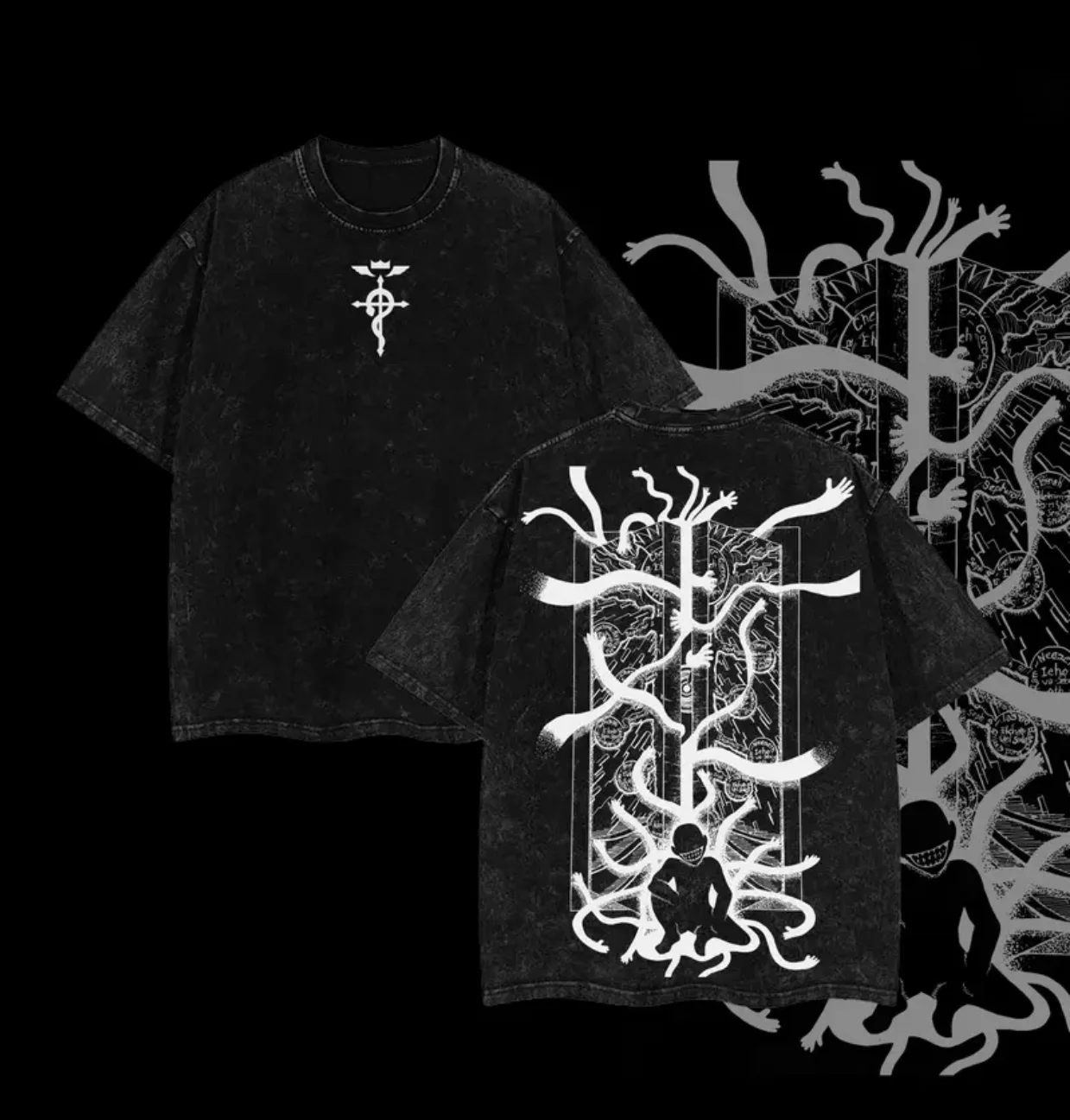 Fullmetal Alchemist Printed Unisex Washed T-Shirt