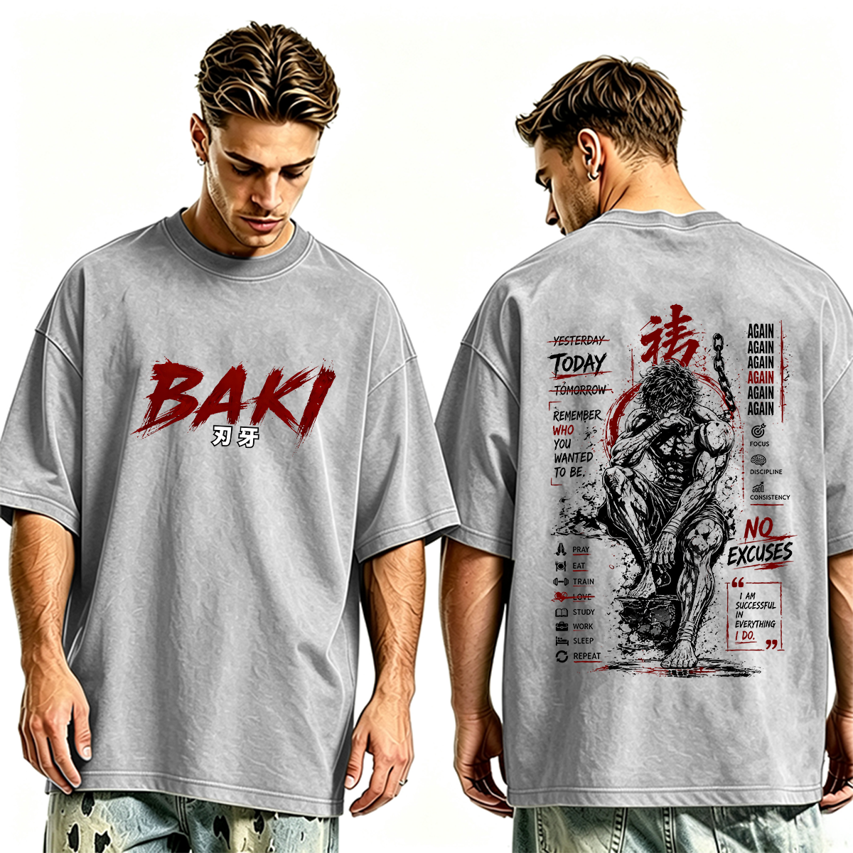 Baki Anime Vintage Oversized T-shirt/Crewneck/Hoodie