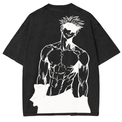 Jujutsu Kaisen Anime Acid Washed Oversize T-shirt