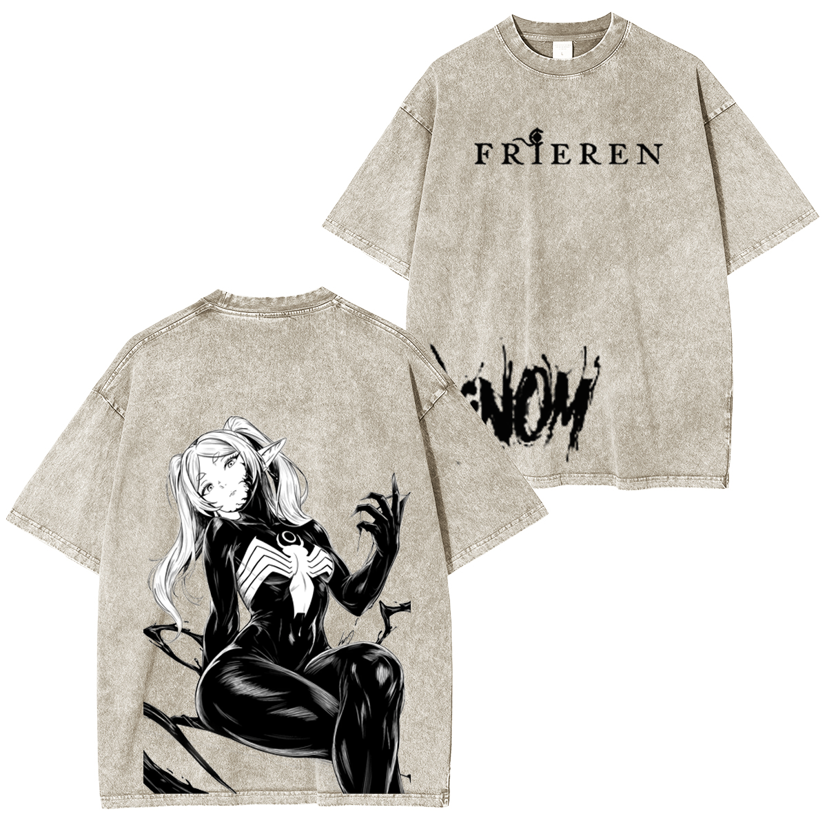 Frieren: Beyond Journey's End Anime Washed T-shirt/Crewneck