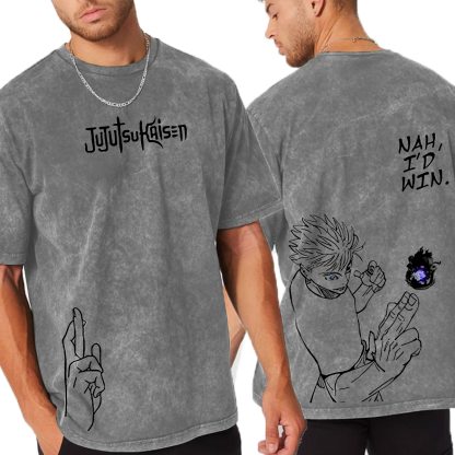 Anime Jujutsu Kaisen Gojo Satoru Graphic Washed T-shirt/Crewnec/Hoodie