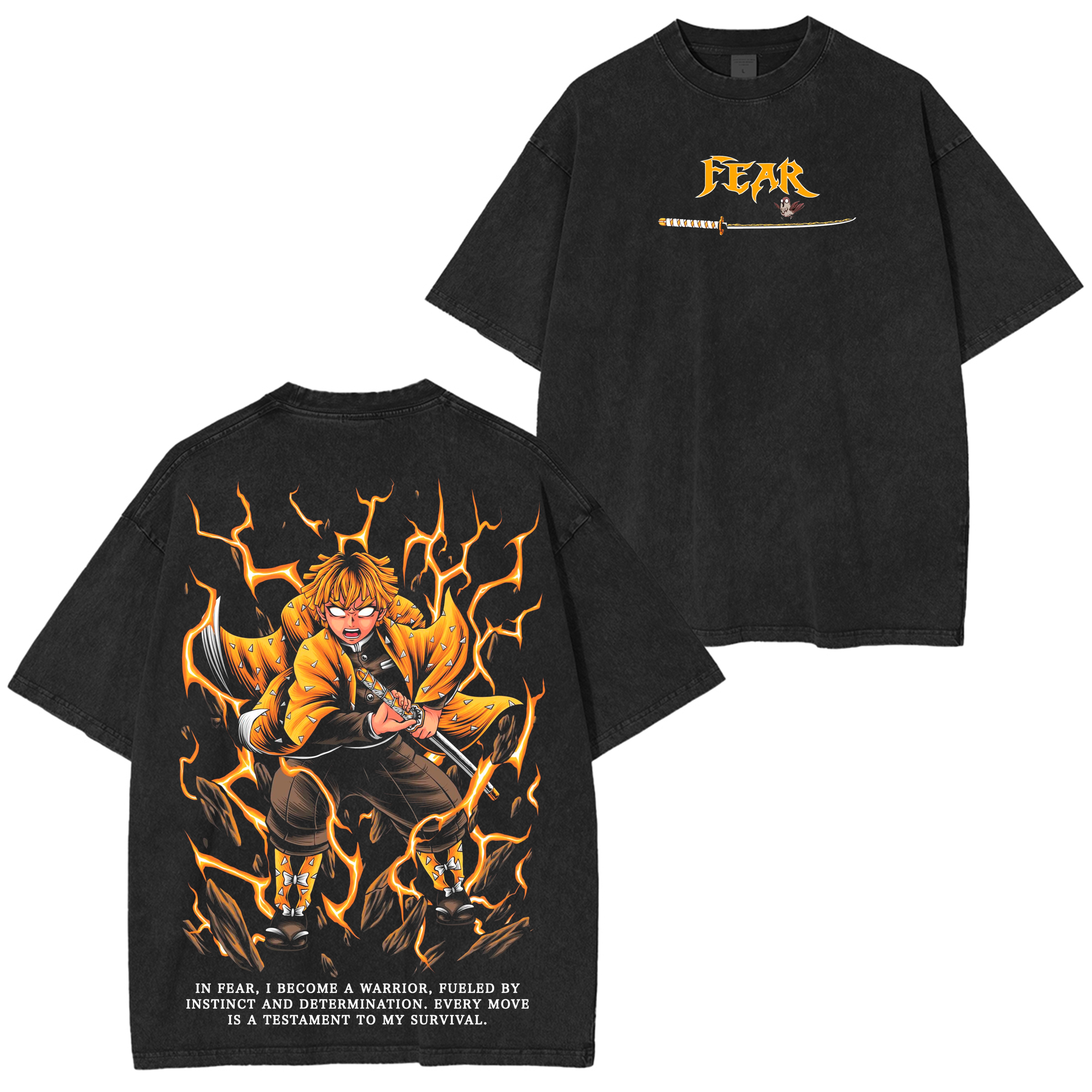 Zenitsu X Fear – Demon Slayer Oversize T-shirt