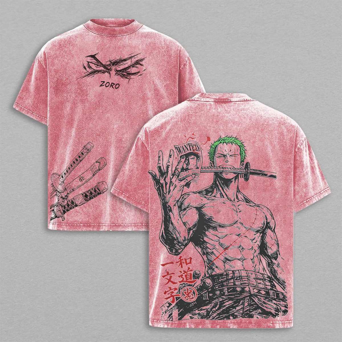 One Piece Roronoa Zoro Vintage Unisex  Washed T-Shirt