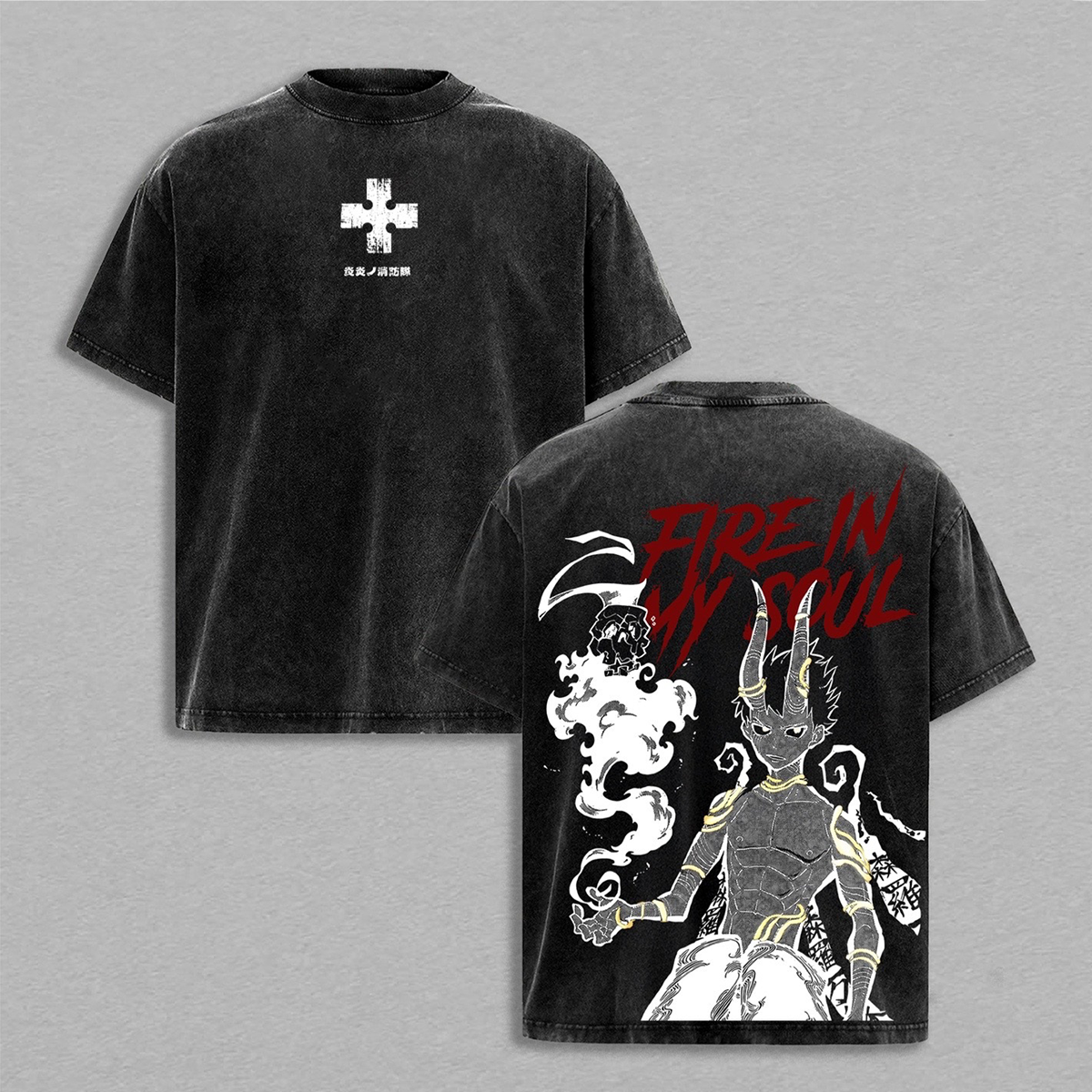 Fire Force Vintage Unisex  Washed T-Shirt