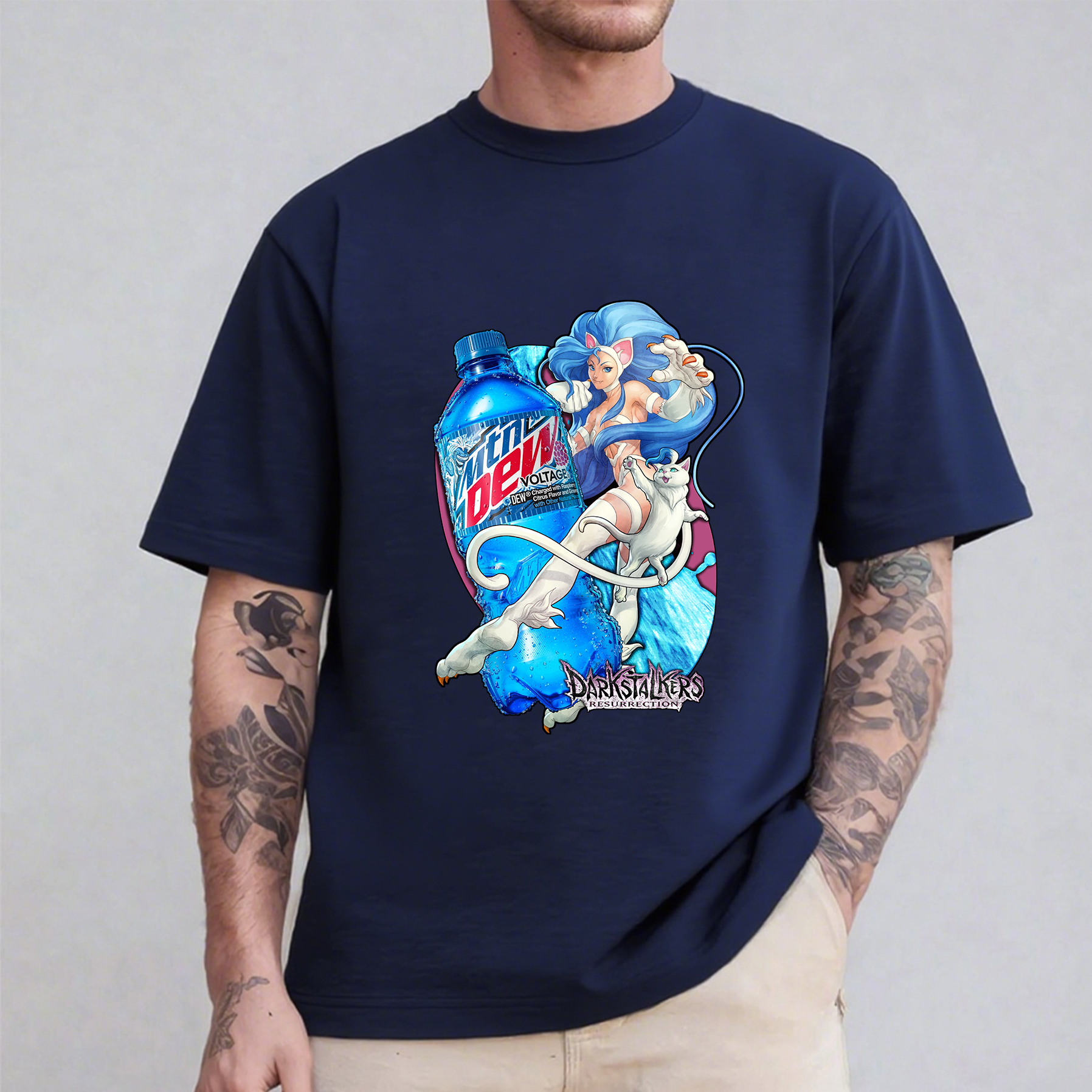 Felicia Darkstalkers Resurrection x Mtn Dew Voltage Oversized T-shirt/Crewneck/Hoodie