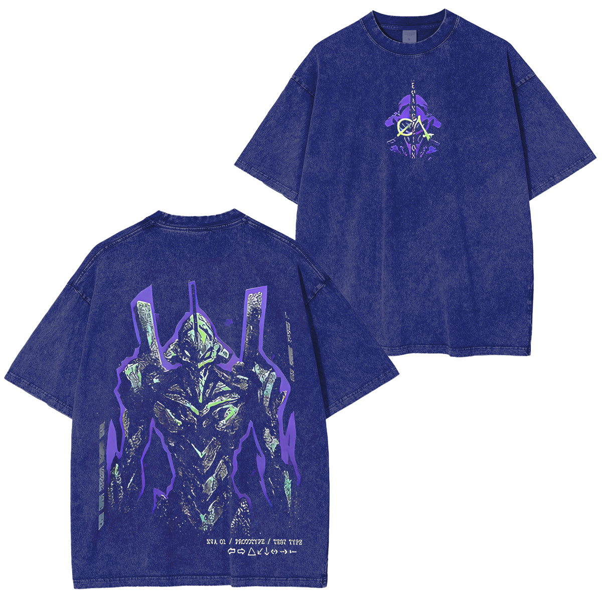 Neon Genesis Evangelion Printed Unisex Washed T-Shirt