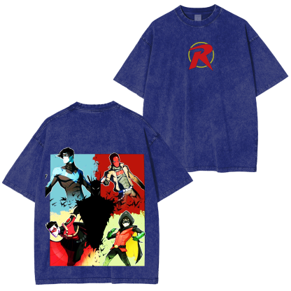 The Justice League Heroes Washed T-Shirt