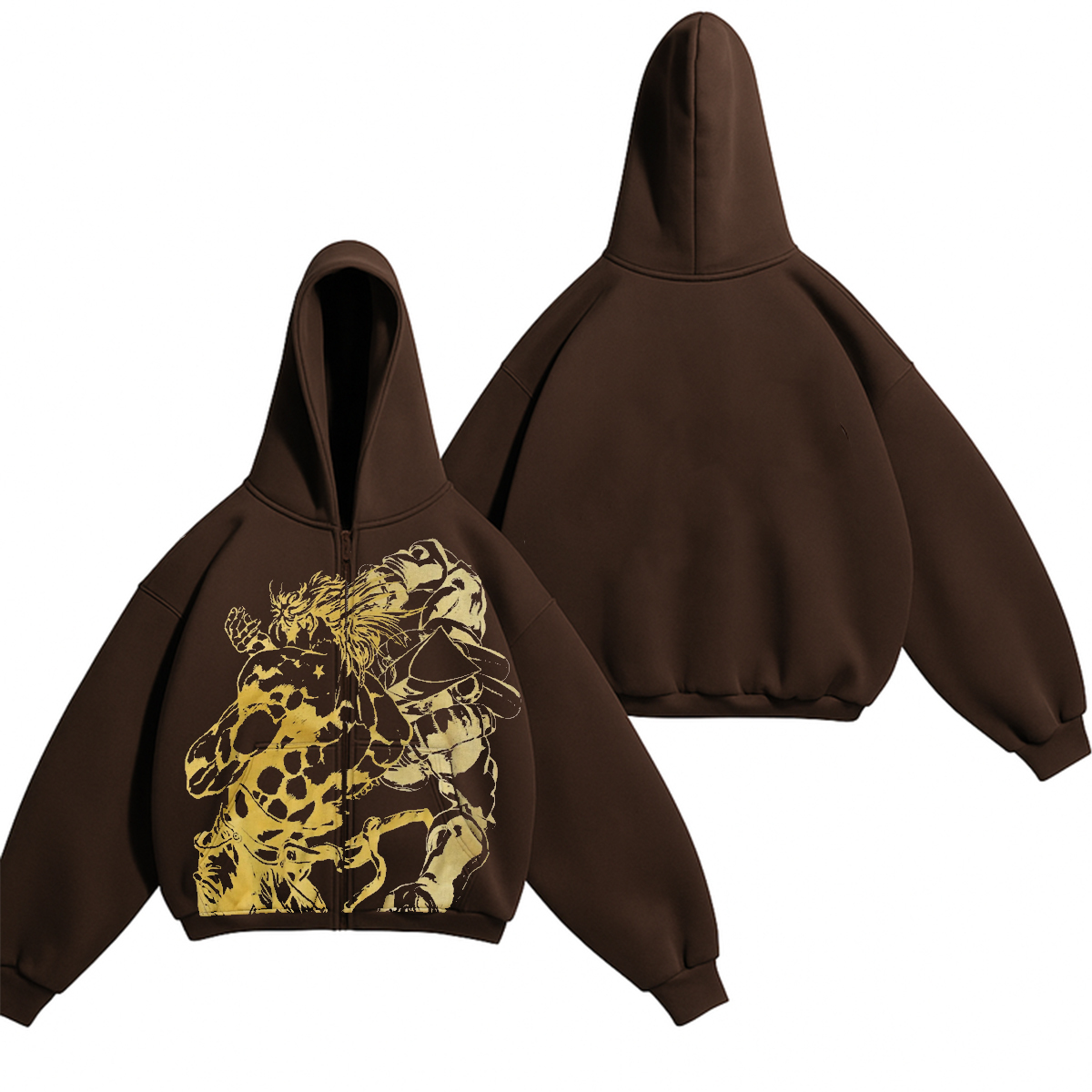 JoJos Bizarre Adventure Unisex Washed Zip Up Hoodie