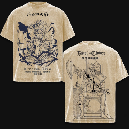 Asta x Black Bulls Black Clover Anime Washed T-shirt/Crewneck/Hoodie