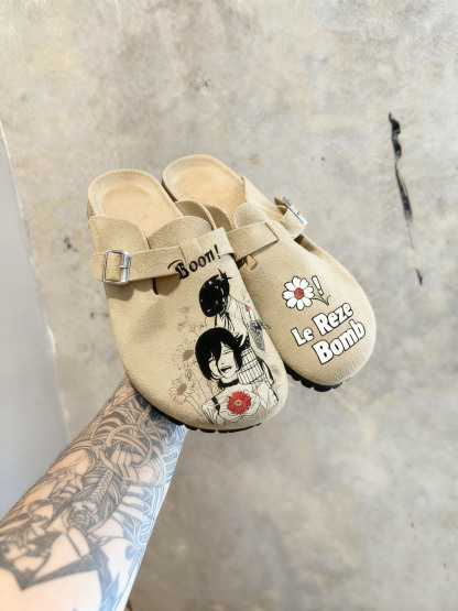 Chainsaw Man Reze Unisex Boston Soft Footbed Suede Leather