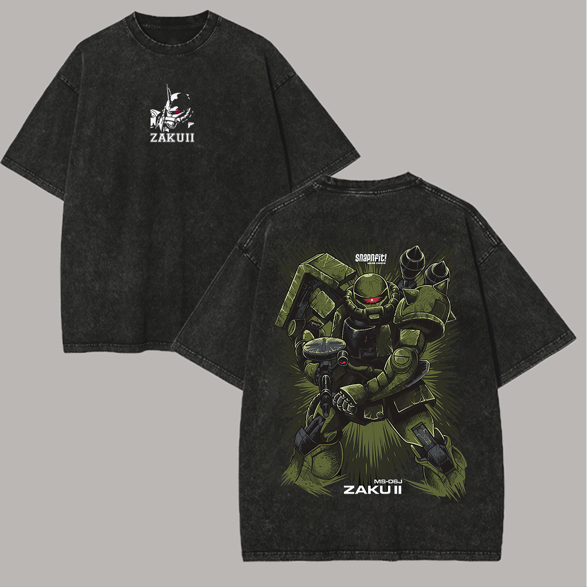 MS-06J Zaku II Printed Unisex Washed T-Shirt