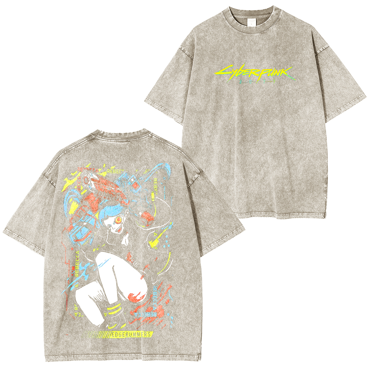 Rebeca Printed Unisex Washed T-Shirt