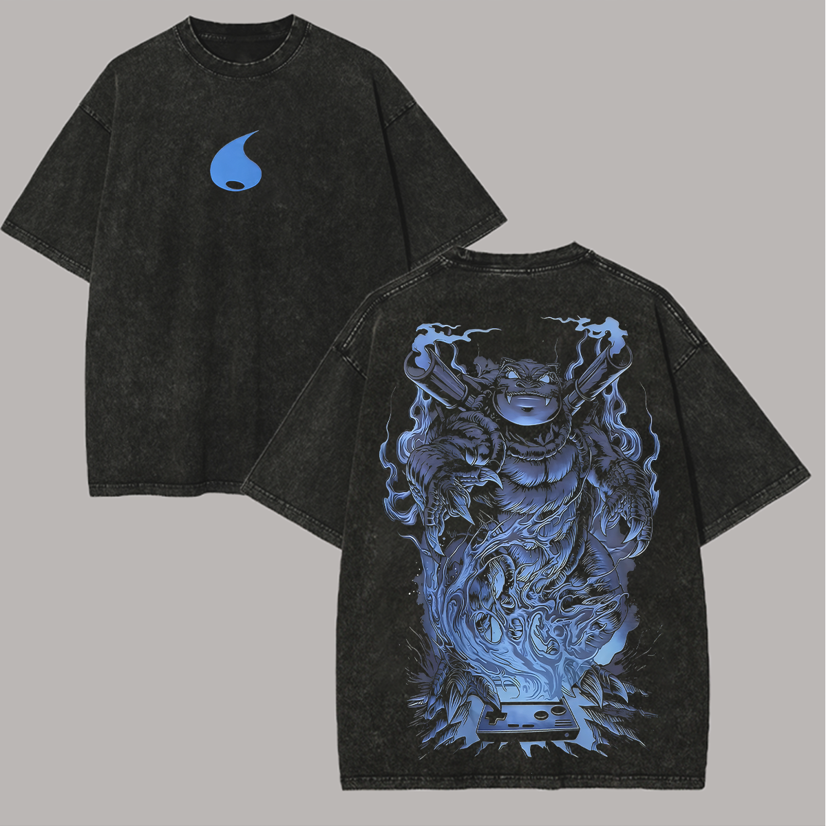 Big Man Blastoise Printed Unisex Washed T-Shirt