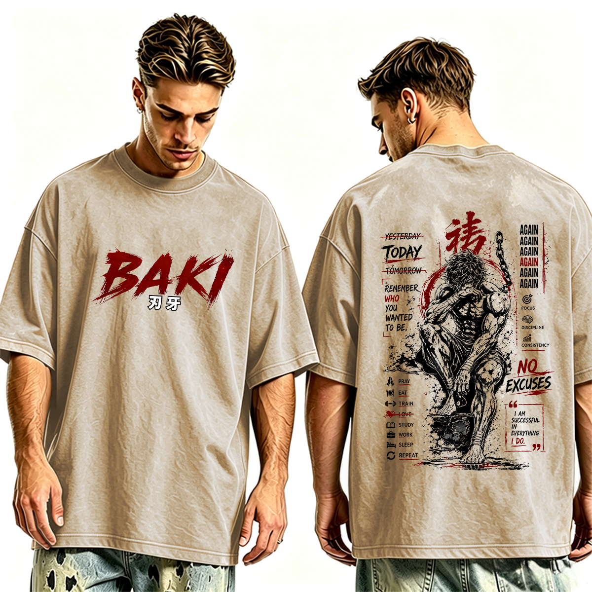 Baki Anime Vintage Oversized T-shirt/Crewneck/Hoodie